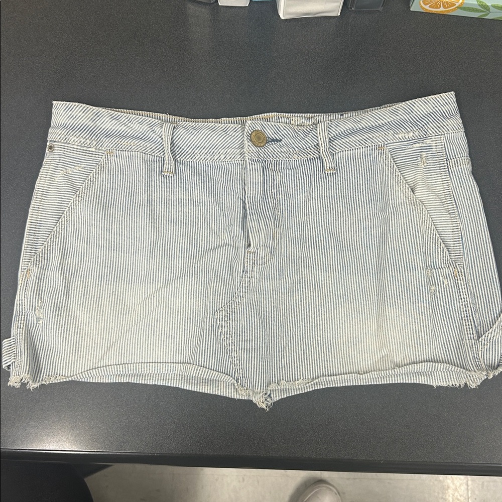 Striped Denim Shorts